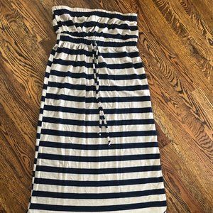 Weavers Strapless Striped Maxi Dress